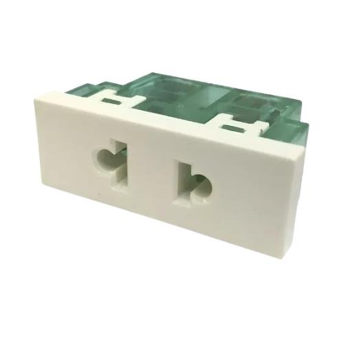 TOMA EURO-AMERICANO 10/15A BLANCO 1 MODULO
