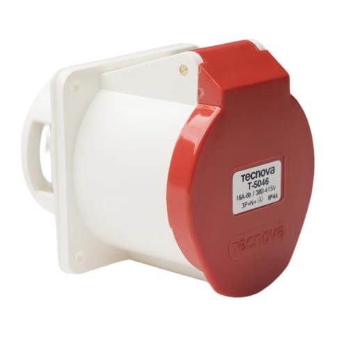 TOMA PARA EMBUTIR FIJA IP44 16A 3 POLOS + N + TIERRA 380V