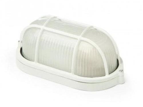 TORTUGA OVAL CON REJA 60W FUND. ALUMINIO BLANCA